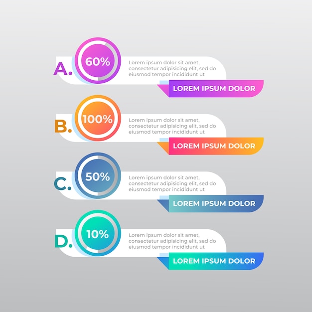 Concetto di presentazione infografica gradiente