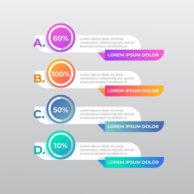 Gradient infographic presentation concept