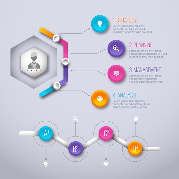 Gradient infographic progress concept