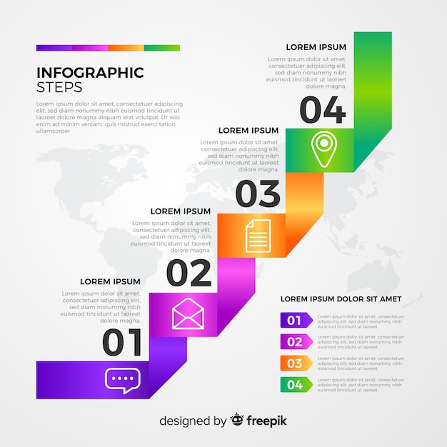 Gradient infographic steps concept