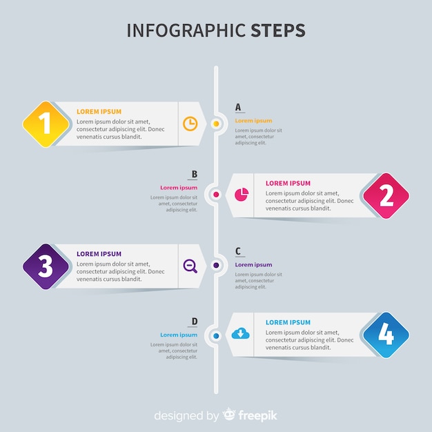 그라데이션 infographic 단계 개념