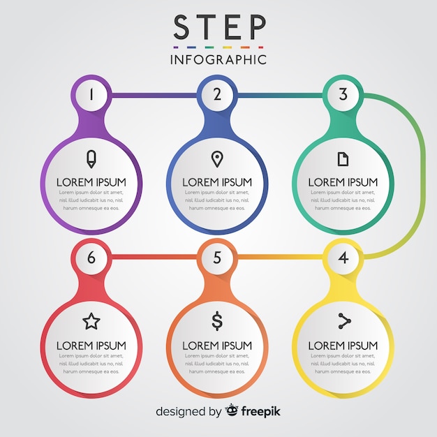 Gradient infographic steps concept