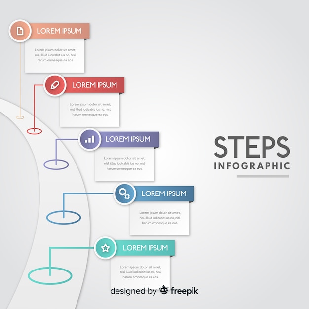 Free vector gradient infographic steps concept