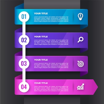 Gradient infographic steps design