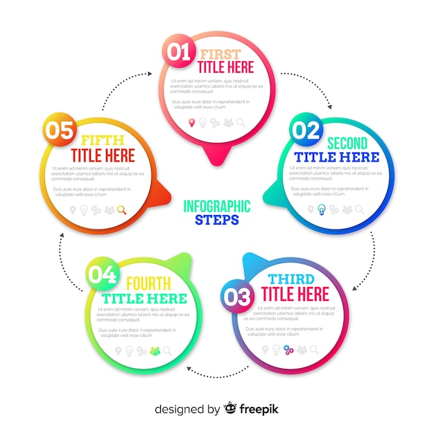 그라데이션 infographic 단계 템플릿