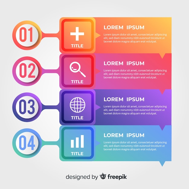 Free vector gradient infographic steps template