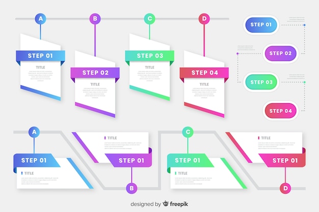 Gradient infographic steps template