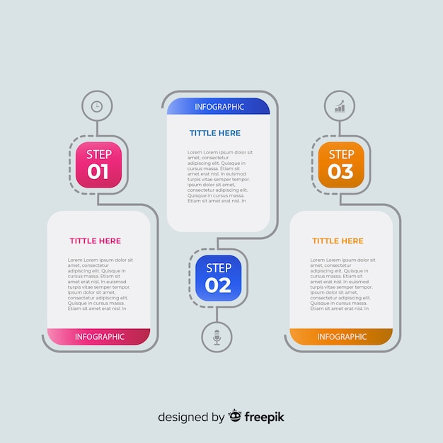 Free vector gradient infographic steps template