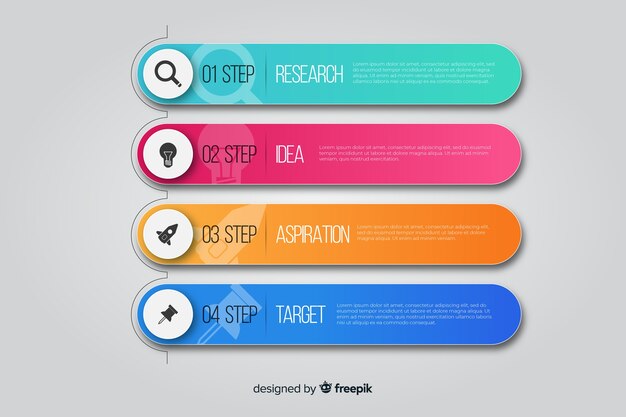 그라데이션 infographic 단계 템플릿