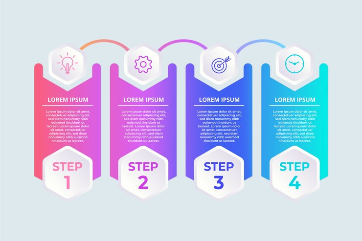 Free Vector gradient infographic steps template