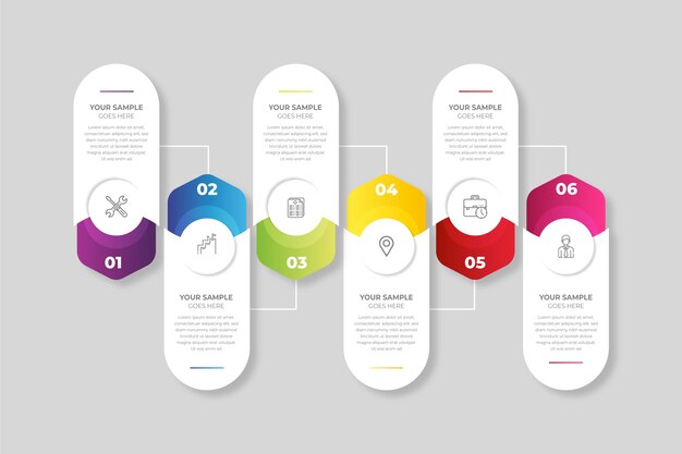 Gradient infographic steps template