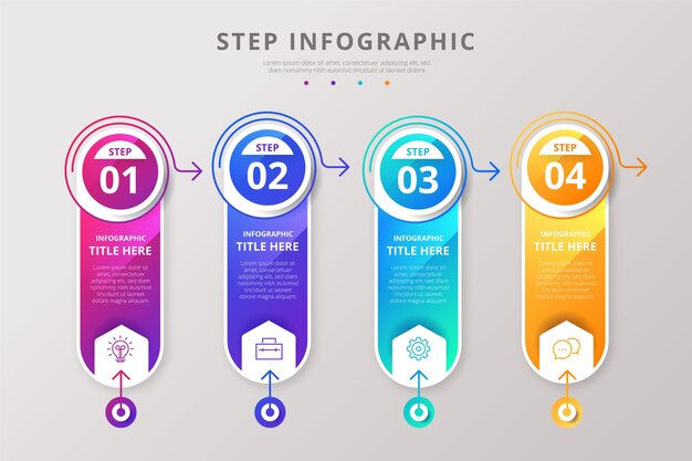 Gradient infographic steps template