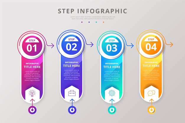 Gradient infographic steps template