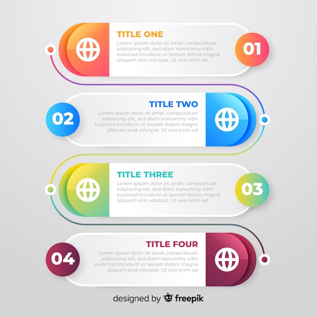 Gradient infographic steps template