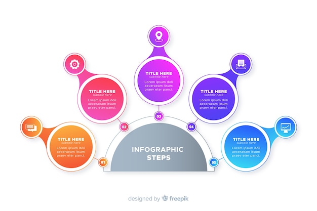 Gradient infographic steps template