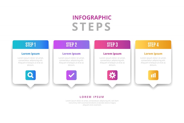 Free vector gradient infographic steps template