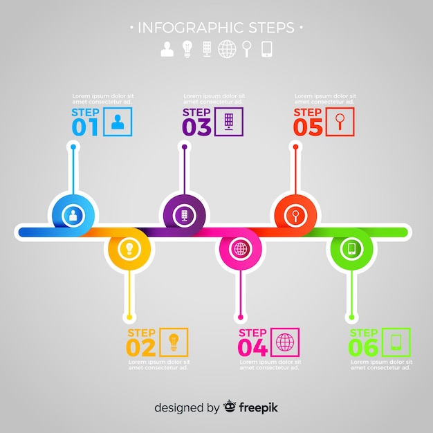Бесплатное векторное изображение Градиентные инфографические шаги