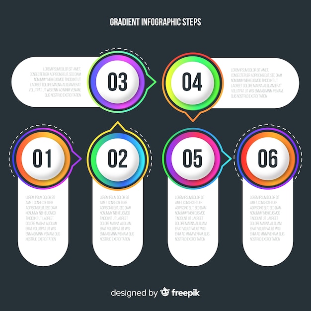 Gradient infographic steps