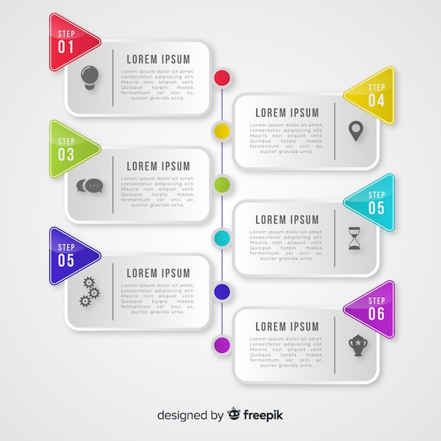 Gradient infographic steps