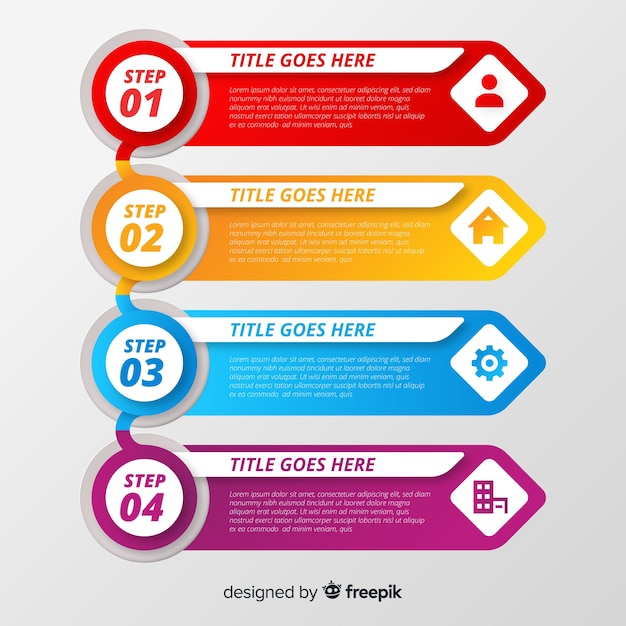 Gradient infographic steps