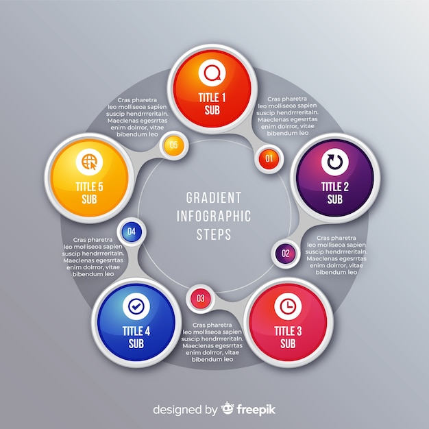 Gradient infographic steps