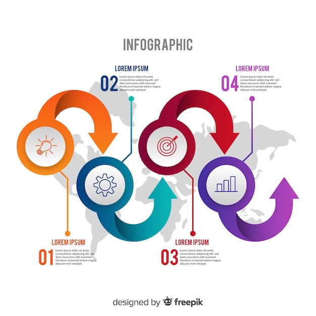 Free vector gradient infographic steps