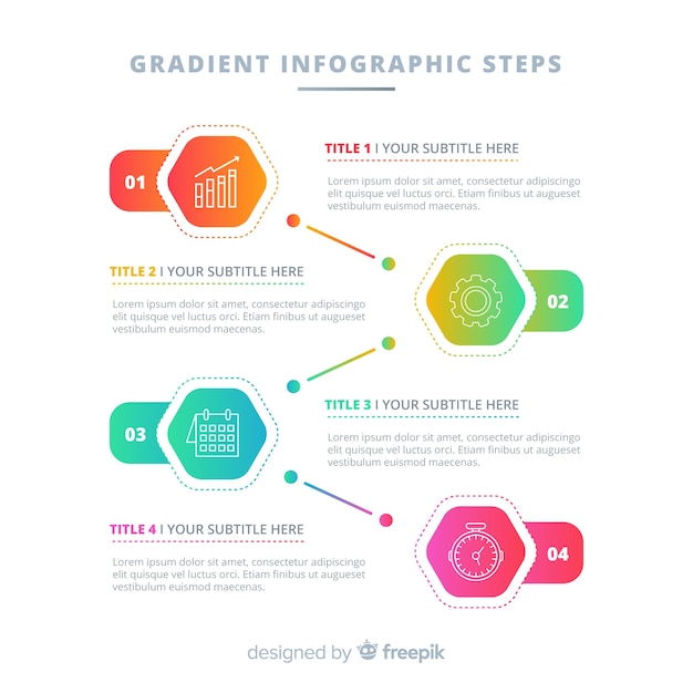 Gradient infographic steps