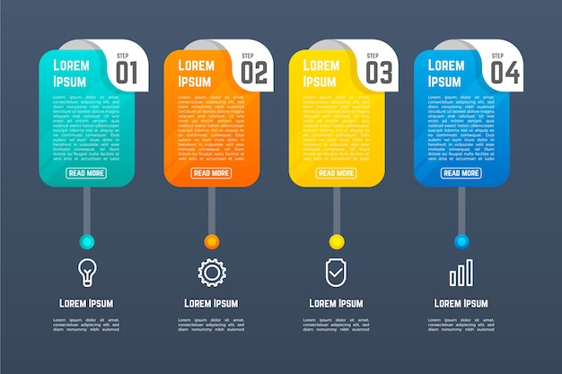 Gradient infographic steps