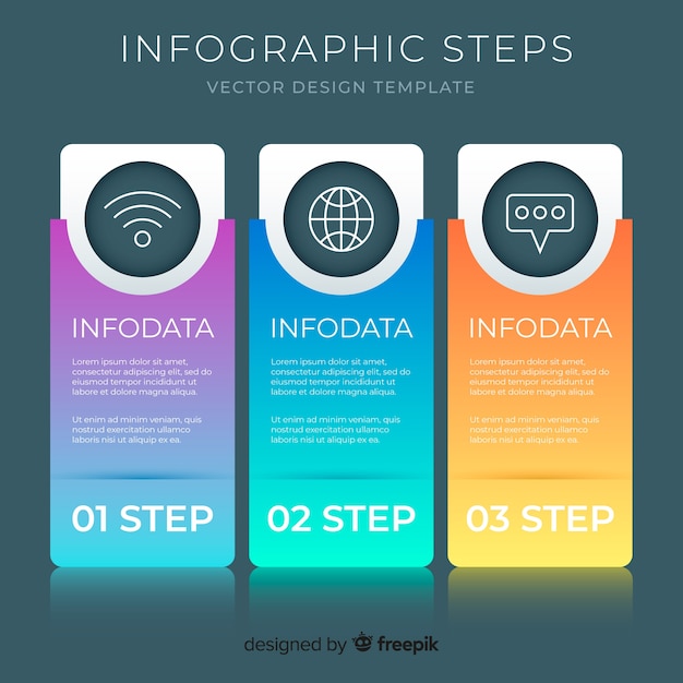 Free vector gradient infographic steps