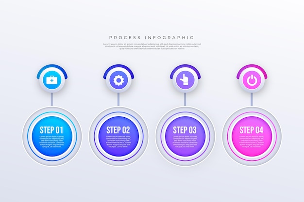 Gradient infographic steps