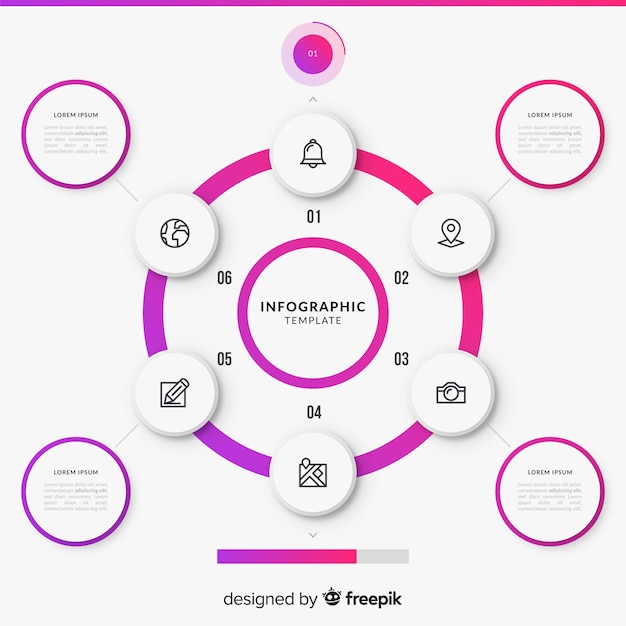 Gradient infographic steps