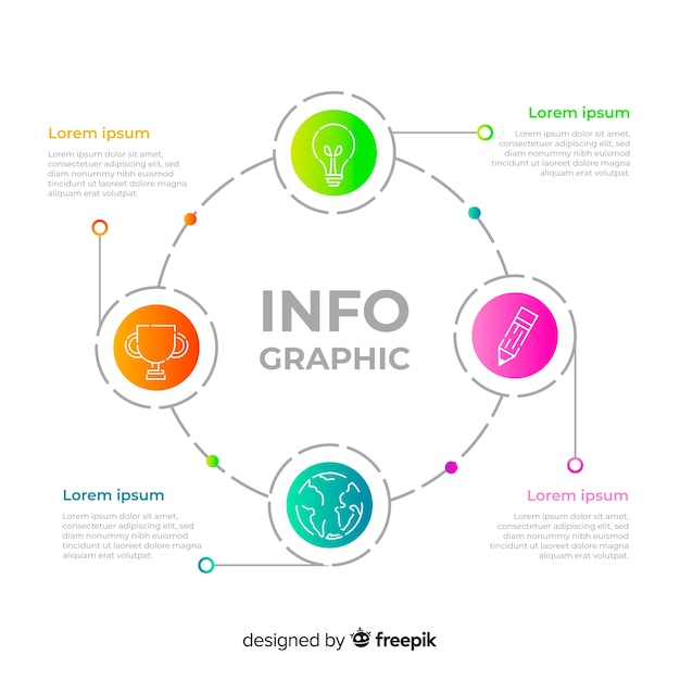 그라데이션 infographic 템플릿 평면 디자인