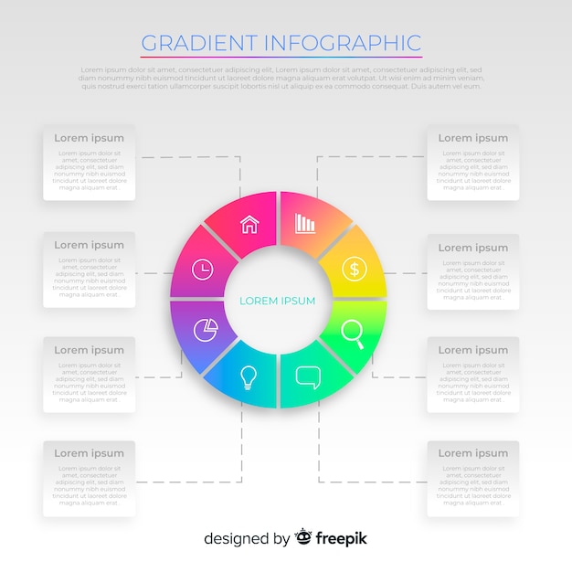 Gradient infographic template flat design