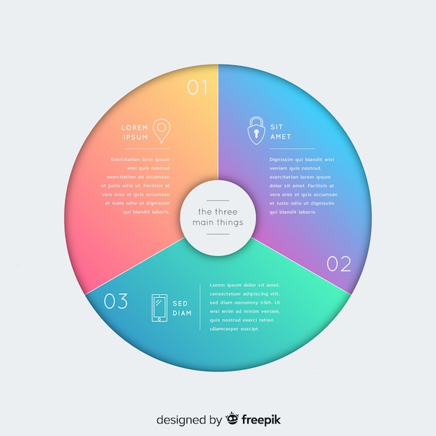 그라데이션 infographic 템플릿 평면 디자인