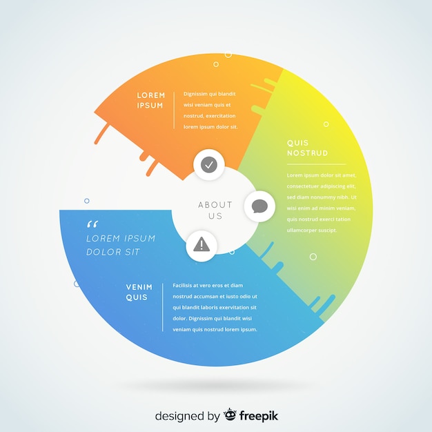 グラデーションインフォグラフィックテンプレートフラットデザイン