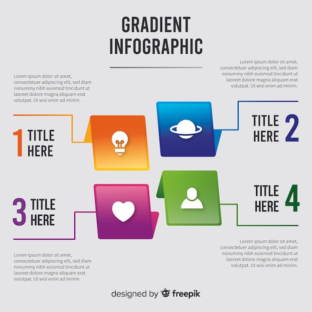 Gradient infographic template flat design