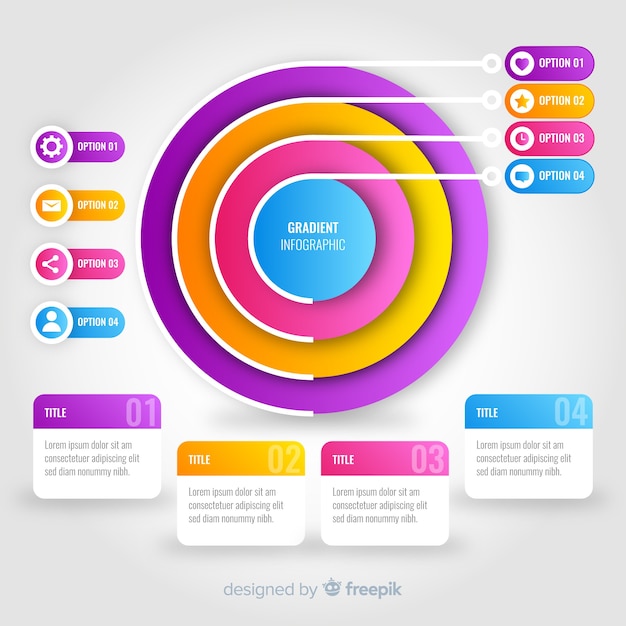 Gradient infographic template flat design