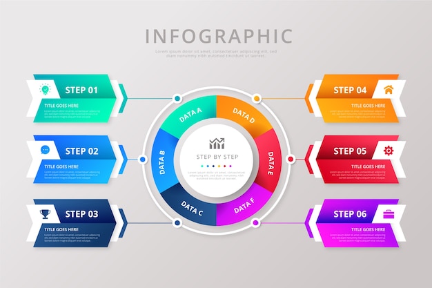 グラデーションインフォグラフィックテンプレートの手順