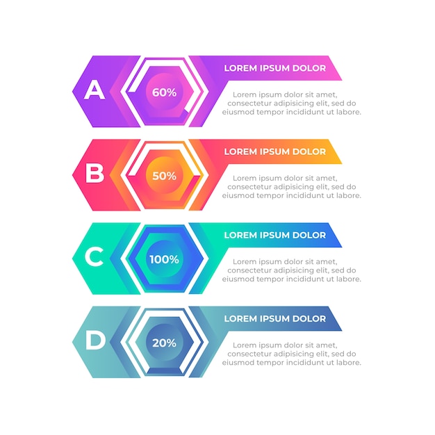 Gradient infographic timeline concept