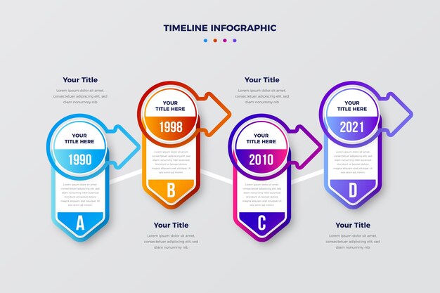 Gradient infographic timeline design