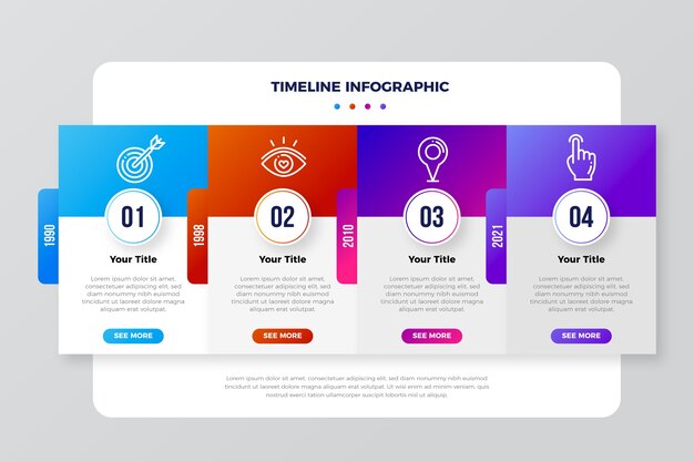 Progettazione della timeline infografica sfumata