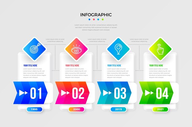 Gradient infographic timeline template