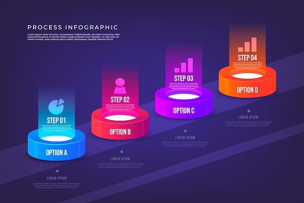 Gradient infographic timeline