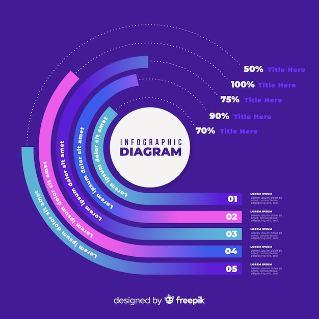 Free vector gradient infographic on violet background