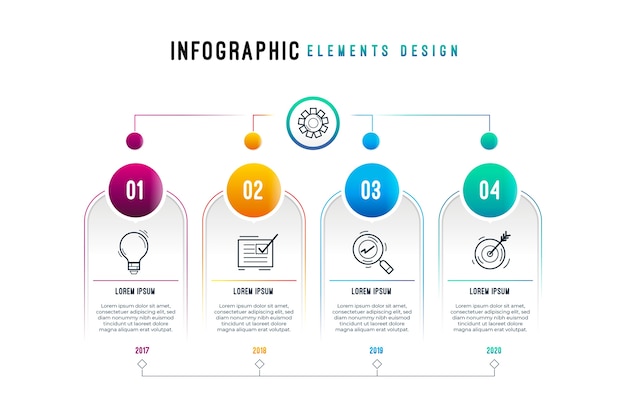 Gradient infographic with process