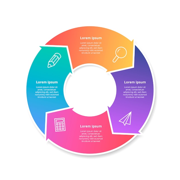 Free vector gradient infographic with steps