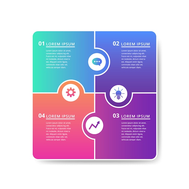 Gradient Infographic with Steps