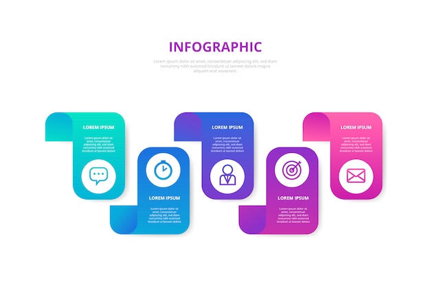 Gradient Infographic with Steps