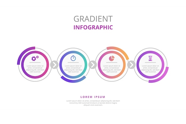 Gradient Infographic with Steps