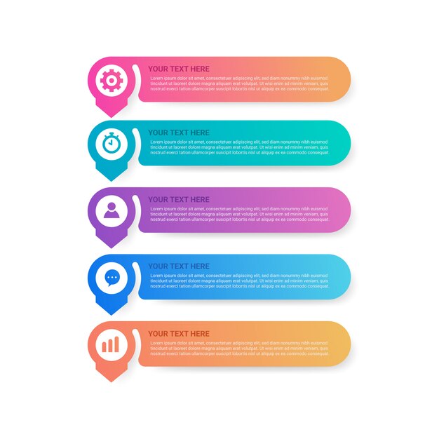 Gradient Infographic with Steps